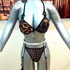 7 PC Leopard Print Lingerie Set